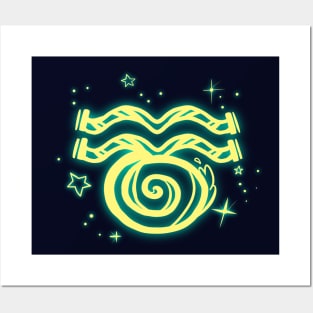 Aquarius zodiac Posters and Art